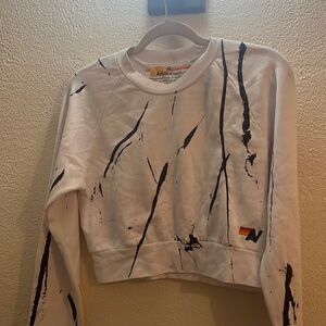 Aviator Nation splatter painted cropped crew neck from Artists collection